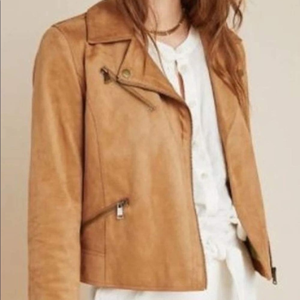 Anthropologie Cedar Suede Moto Jacket
